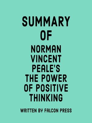 cover image of Summary of Norman Vincent Peale's the Power of Positive Thinking